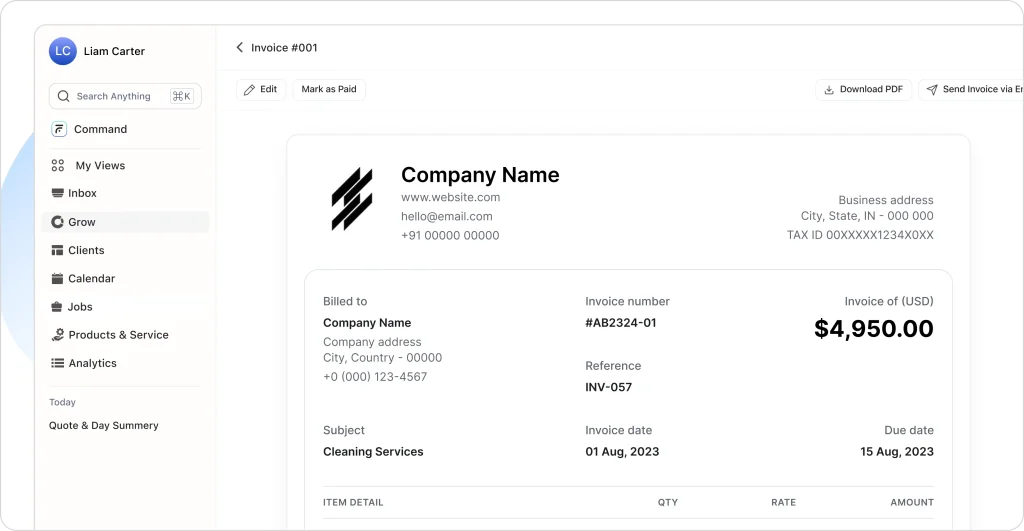 Invoice estimates