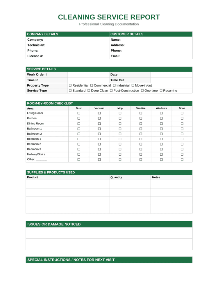 Field Service Report Template [Free PDF & Word] | 2026
