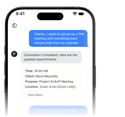 ai command driven field service management app handling scheduling changes through chat interface