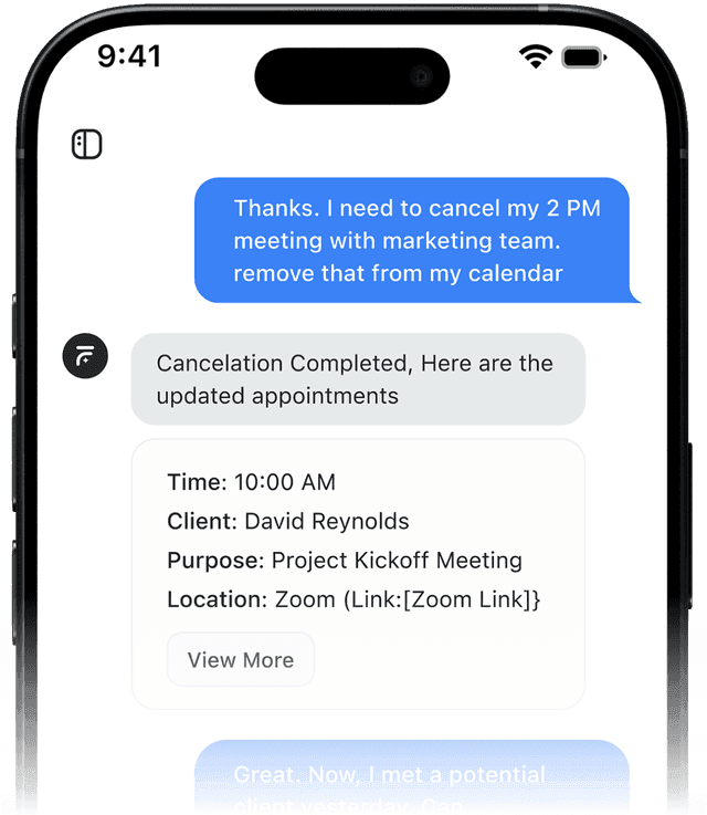 ai command driven field service management app handling scheduling changes through chat interface