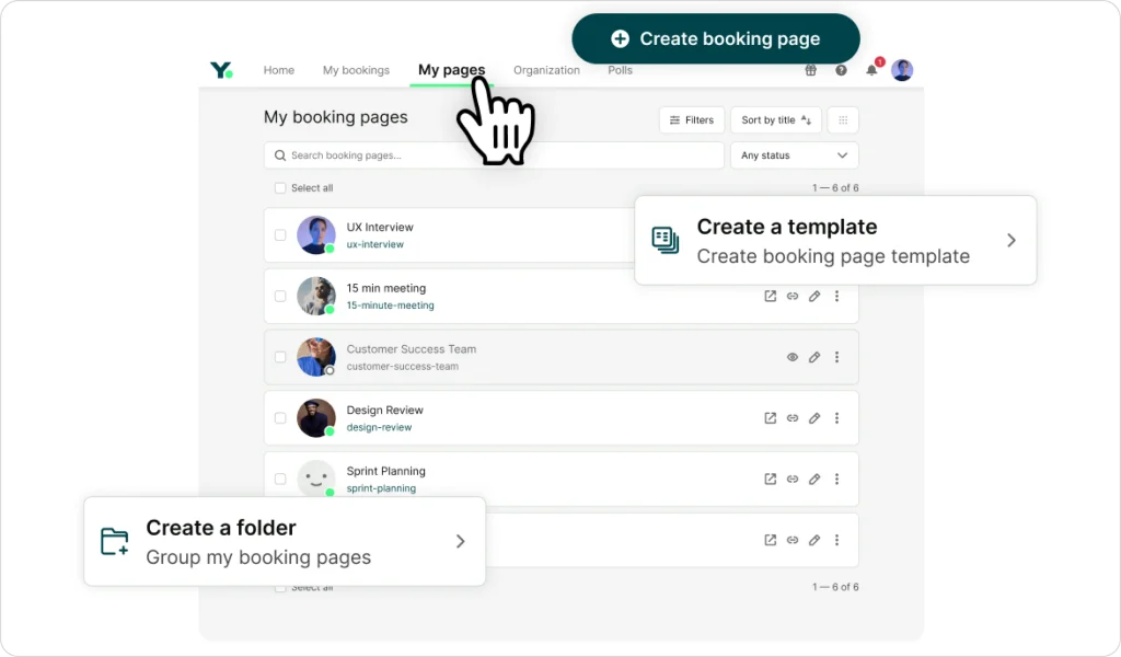 YouCanBookMe dashboard showing booking widget.