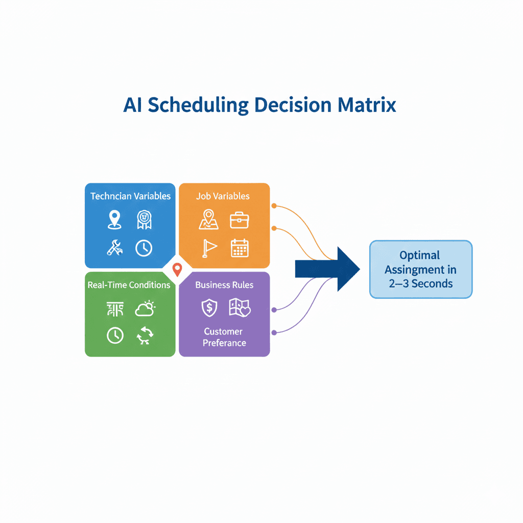 The decesion matrix of AI scheduling