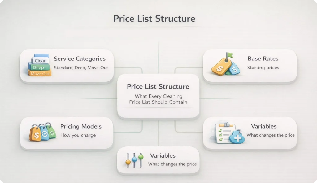 price list structure of cleaning services
