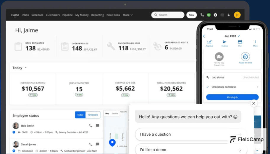housecall pro dashboard image