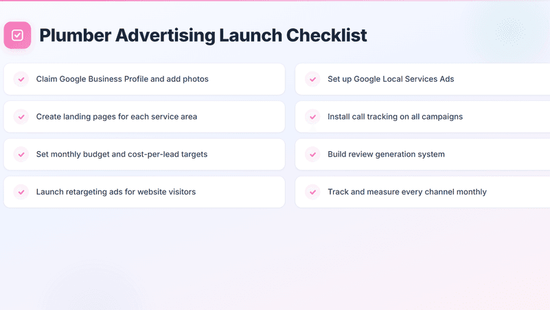 plumbing adverstising checklists
