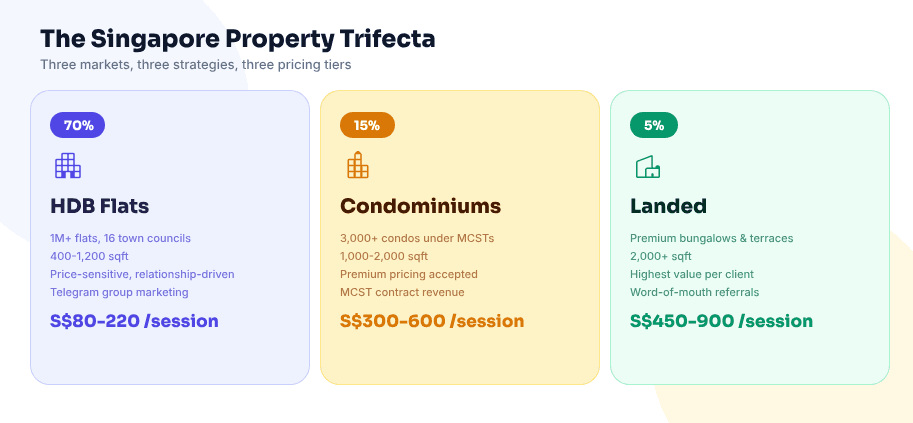 HDB vs condo vs landed: the Singapore property trifecta