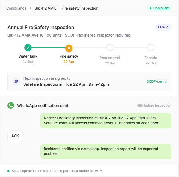 Inspection maintenance contracts on autopilot 