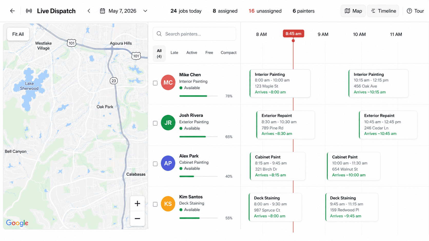 AI Dispatch software for painting contractors