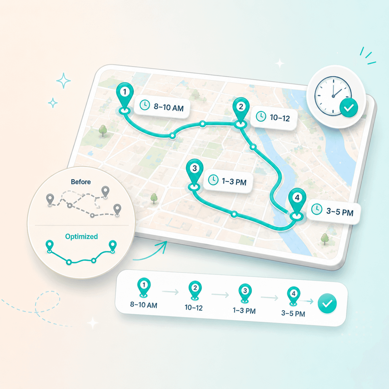 Time Window Optimization Field Service: AI Route Guide