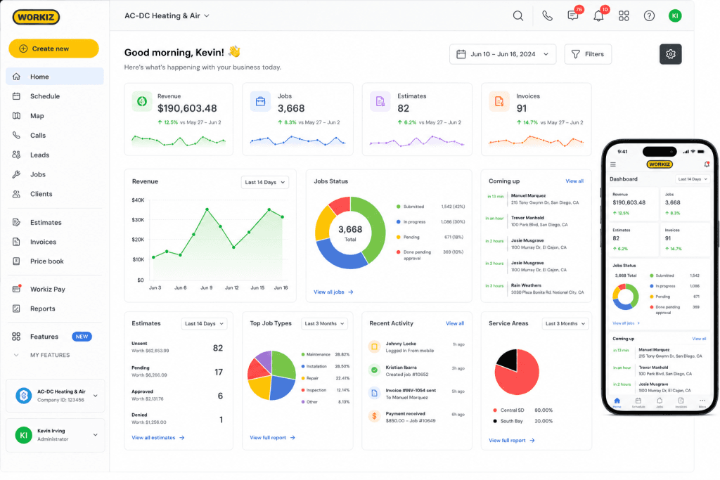 8. Workiz — Best for Comms-Heavy Service Teams