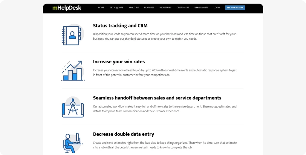 mHelpDesk helps in lead generation and retention.