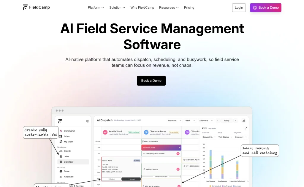 FieldCamp, an AI first automation software