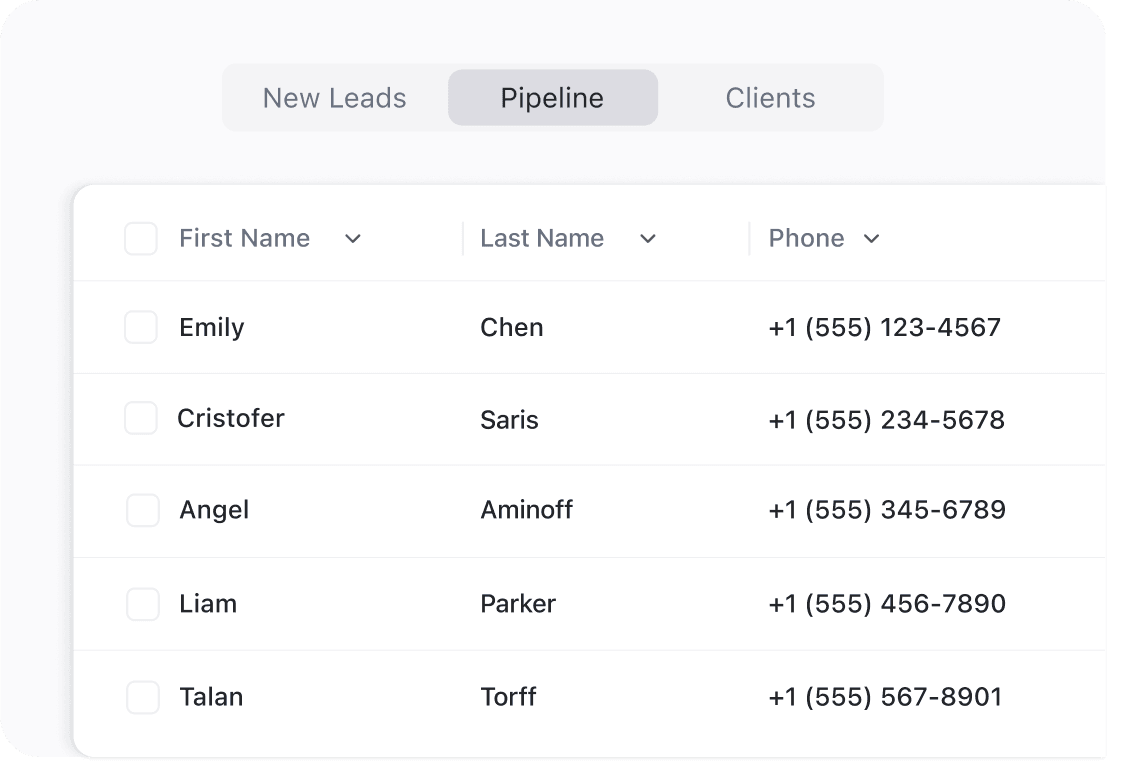 Three-Stage System New Leads → Pipeline → Clients
