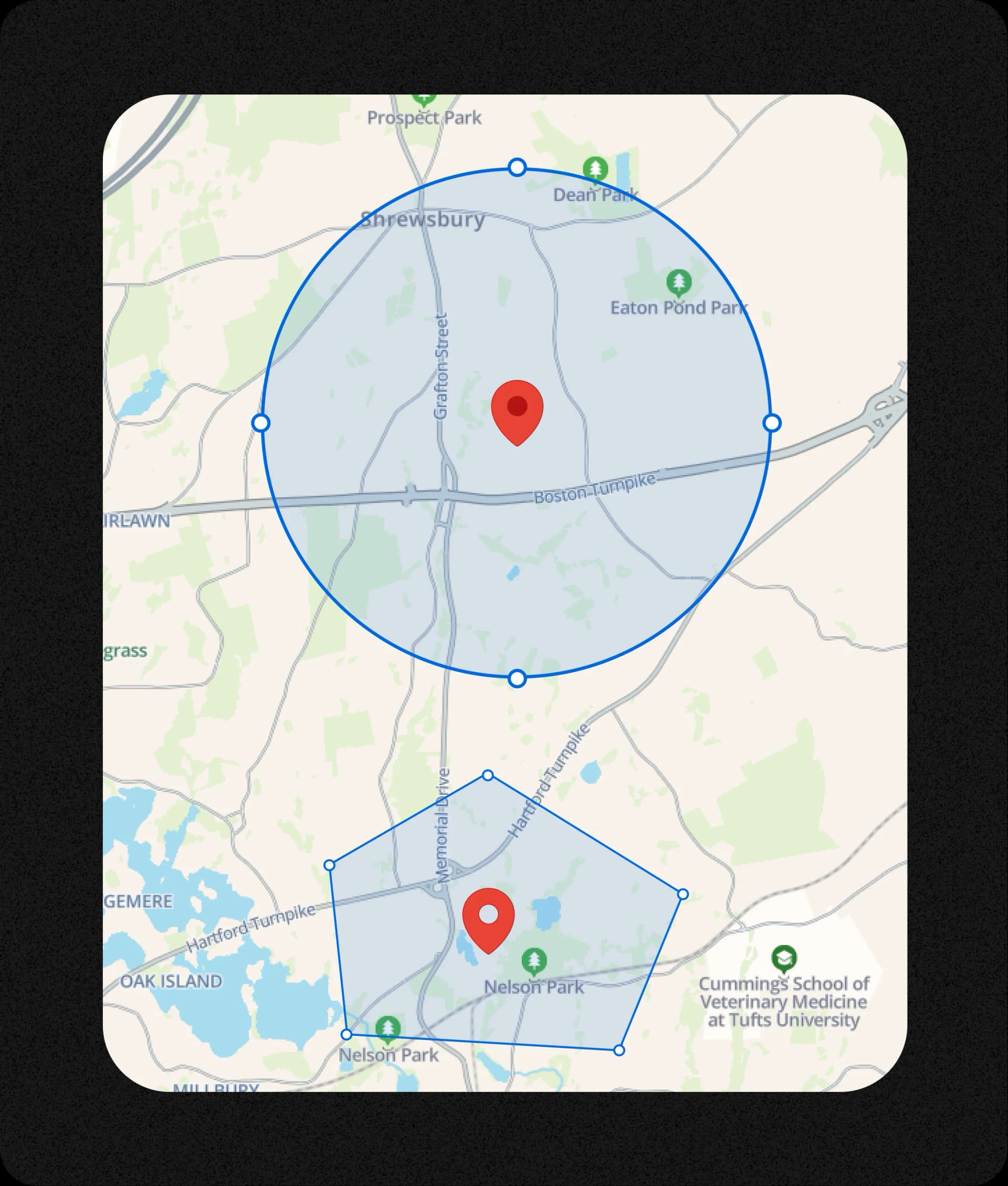 FieldCamp planning routes based on service areas defined