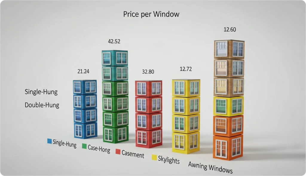 Visuals of residential window pricie cleaning chart