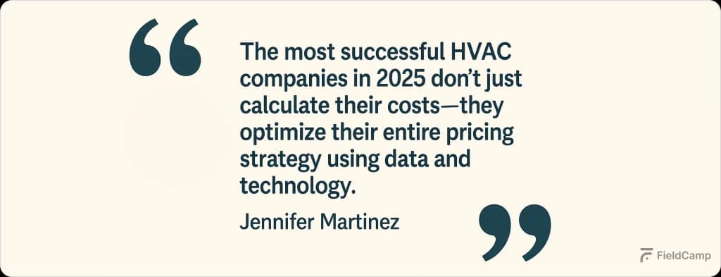 Quote image stating HVAC companies in year 2025 succeed by optimizing pricing with data and technology, attributed to Jennifer Martinez.